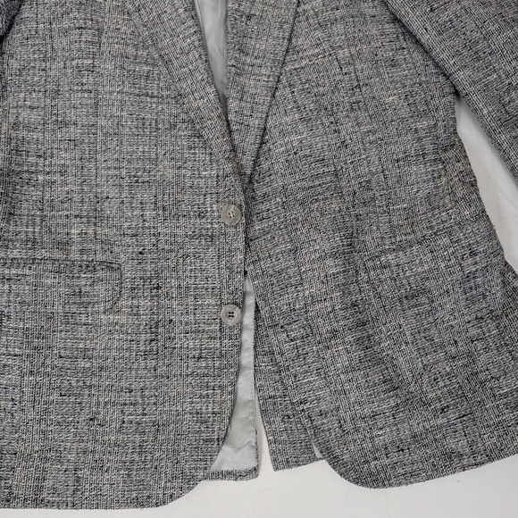 90's Tweed Blazer Oversized Structured Tailored Collar Boxy Vintage Lined - Picture 11 of 12